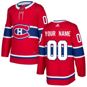 Montreal Canadiens Custom Official Red Adidas Authentic Adult Custom Home NHL Hockey Jersey