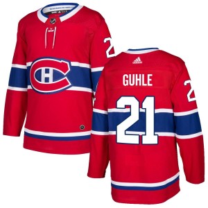 Montreal Canadiens Kaiden Guhle Official Red Adidas Authentic Adult Home NHL Hockey Jersey
