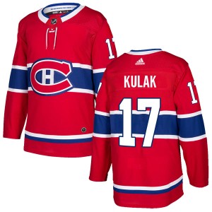 Montreal Canadiens Brett Kulak Official Red Adidas Authentic Adult Home NHL Hockey Jersey