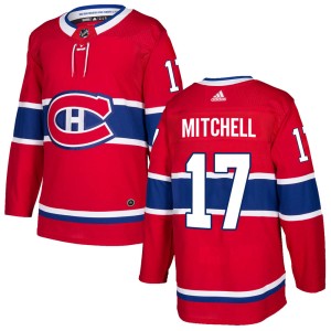 Montreal Canadiens Torrey Mitchell Official Red Adidas Authentic Adult Home NHL Hockey Jersey