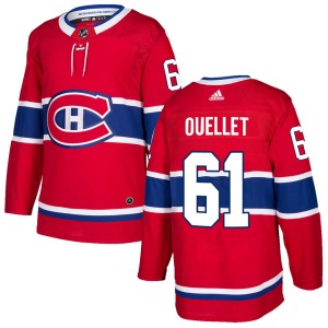 Montreal Canadiens Xavier Ouellet Official Red Adidas Authentic Adult Home NHL Hockey Jersey