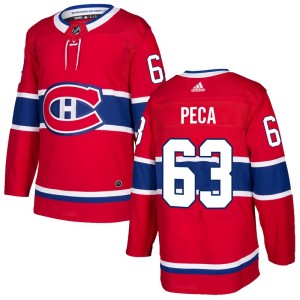 Montreal Canadiens Matthew Peca Official Red Adidas Authentic Adult Home NHL Hockey Jersey