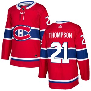 Montreal Canadiens Nate Thompson Official Red Adidas Authentic Adult Home NHL Hockey Jersey
