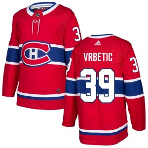 Montreal Canadiens Joseph Vrbetic Official Red Adidas Authentic Adult Home NHL Hockey Jersey