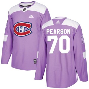 Montreal Canadiens Tanner Pearson Official Purple Adidas Authentic Adult Fights Cancer Practice NHL Hockey Jersey