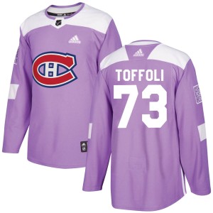 Montreal Canadiens Tyler Toffoli Official Purple Adidas Authentic Adult Fights Cancer Practice NHL Hockey Jersey