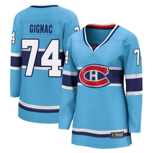 Montreal Canadiens Brandon Gignac Official Light Blue Fanatics Branded Breakaway Women's Special Edition 2.0 NHL Hockey Jersey