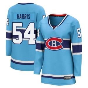 Montreal Canadiens Jordan Harris Official Light Blue Fanatics Branded Breakaway Women's Special Edition 2.0 NHL Hockey Jersey