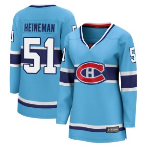 Montreal Canadiens Emil Heineman Official Light Blue Fanatics Branded Breakaway Women's Special Edition 2.0 NHL Hockey Jersey
