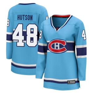 Montreal Canadiens Lane Hutson Official Light Blue Fanatics Branded Breakaway Women's Special Edition 2.0 NHL Hockey Jersey