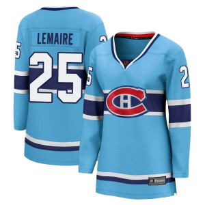 Montreal Canadiens Jacques Lemaire Official Light Blue Fanatics Branded Breakaway Women's Special Edition 2.0 NHL Hockey Jersey
