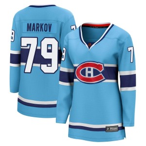 Montreal Canadiens Andrei Markov Official Light Blue Fanatics Branded Breakaway Women's Special Edition 2.0 NHL Hockey Jersey