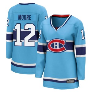 Montreal Canadiens Dickie Moore Official Light Blue Fanatics Branded Breakaway Women's Special Edition 2.0 NHL Hockey Jersey