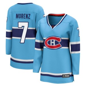 Montreal Canadiens Howie Morenz Official Light Blue Fanatics Branded Breakaway Women's Special Edition 2.0 NHL Hockey Jersey