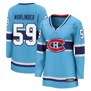 Montreal Canadiens Mattias Norlinder Official Light Blue Fanatics Branded Breakaway Women's Special Edition 2.0 NHL Hockey Jersey