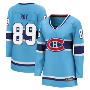 Montreal Canadiens Joshua Roy Official Light Blue Fanatics Branded Breakaway Women's Special Edition 2.0 NHL Hockey Jersey