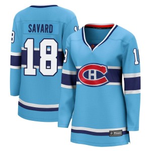 Montreal Canadiens Serge Savard Official Light Blue Fanatics Branded Breakaway Women's Special Edition 2.0 NHL Hockey Jersey