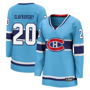 Montreal Canadiens Juraj Slafkovsky Official Light Blue Fanatics Branded Breakaway Women's Special Edition 2.0 NHL Hockey Jersey
