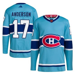 Montreal Canadiens Josh Anderson Official Light Blue Adidas Authentic Adult Reverse Retro 2.0 NHL Hockey Jersey