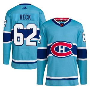 Montreal Canadiens Owen Beck Official Light Blue Adidas Authentic Adult Reverse Retro 2.0 NHL Hockey Jersey