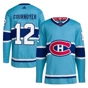 Montreal Canadiens Yvan Cournoyer Official Light Blue Adidas Authentic Adult Reverse Retro 2.0 NHL Hockey Jersey
