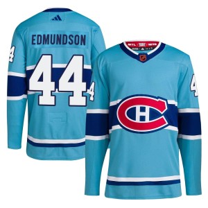 Montreal Canadiens Joel Edmundson Official Light Blue Adidas Authentic Adult Reverse Retro 2.0 NHL Hockey Jersey