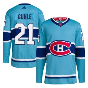 Montreal Canadiens Kaiden Guhle Official Light Blue Adidas Authentic Adult Reverse Retro 2.0 NHL Hockey Jersey