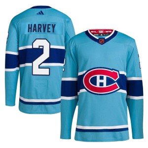 Montreal Canadiens Doug Harvey Official Light Blue Adidas Authentic Adult Reverse Retro 2.0 NHL Hockey Jersey