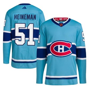 Montreal Canadiens Emil Heineman Official Light Blue Adidas Authentic Adult Reverse Retro 2.0 NHL Hockey Jersey
