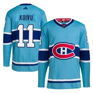Montreal Canadiens Saku Koivu Official Light Blue Adidas Authentic Adult Reverse Retro 2.0 NHL Hockey Jersey