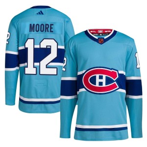 Montreal Canadiens Dickie Moore Official Light Blue Adidas Authentic Adult Reverse Retro 2.0 NHL Hockey Jersey