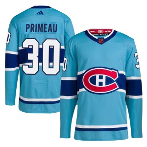 Montreal Canadiens Cayden Primeau Official Light Blue Adidas Authentic Adult Reverse Retro 2.0 NHL Hockey Jersey