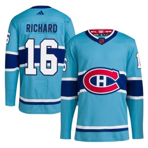 Montreal Canadiens Henri Richard Official Light Blue Adidas Authentic Adult Reverse Retro 2.0 NHL Hockey Jersey