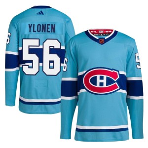 Montreal Canadiens Jesse Ylonen Official Light Blue Adidas Authentic Adult Reverse Retro 2.0 NHL Hockey Jersey