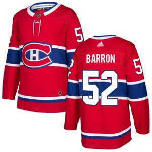 Montreal Canadiens Justin Barron Official Red Adidas Authentic Youth Home NHL Hockey Jersey