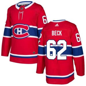Montreal Canadiens Owen Beck Official Red Adidas Authentic Youth Home NHL Hockey Jersey
