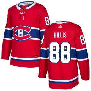 Montreal Canadiens Cameron Hillis Official Red Adidas Authentic Youth Home NHL Hockey Jersey
