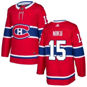 Montreal Canadiens Sami Niku Official Red Adidas Authentic Youth Home NHL Hockey Jersey