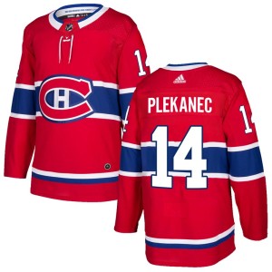 Montreal Canadiens Tomas Plekanec Official Red Adidas Authentic Youth Home NHL Hockey Jersey