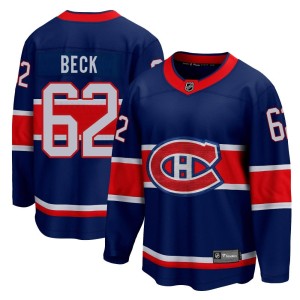 Montreal Canadiens Owen Beck Official Blue Fanatics Branded Breakaway Youth 2020/21 Special Edition NHL Hockey Jersey