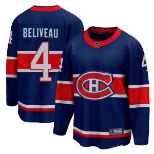 Montreal Canadiens Jean Beliveau Official Blue Fanatics Branded Breakaway Youth 2020/21 Special Edition NHL Hockey Jersey