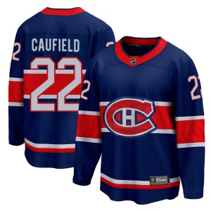 Montreal Canadiens Cole Caufield Official Blue Fanatics Branded Breakaway Youth 2020/21 Special Edition NHL Hockey Jersey