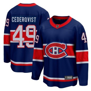 Montreal Canadiens Filip Cederqvist Official Blue Fanatics Branded Breakaway Youth 2020/21 Special Edition NHL Hockey Jersey