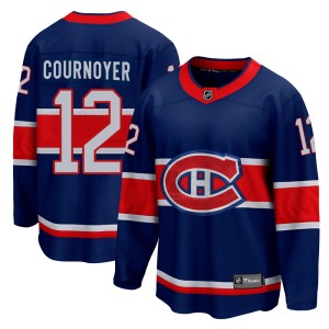 Montreal Canadiens Yvan Cournoyer Official Blue Fanatics Branded Breakaway Youth 2020/21 Special Edition NHL Hockey Jersey