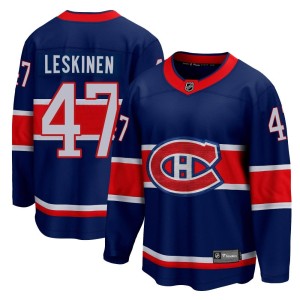 Montreal Canadiens Otto Leskinen Official Blue Fanatics Branded Breakaway Youth 2020/21 Special Edition NHL Hockey Jersey