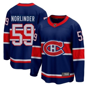 Montreal Canadiens Mattias Norlinder Official Blue Fanatics Branded Breakaway Youth 2020/21 Special Edition NHL Hockey Jersey