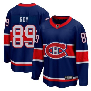 Montreal Canadiens Joshua Roy Official Blue Fanatics Branded Breakaway Youth 2020/21 Special Edition NHL Hockey Jersey