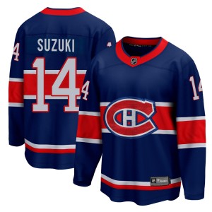 Montreal Canadiens Nick Suzuki Official Blue Fanatics Branded Breakaway Youth 2020/21 Special Edition NHL Hockey Jersey