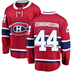 Montreal Canadiens Joel Edmundson Official Red Fanatics Branded Breakaway Youth Home NHL Hockey Jersey