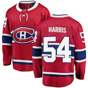 Montreal Canadiens Jordan Harris Official Red Fanatics Branded Breakaway Youth Home NHL Hockey Jersey